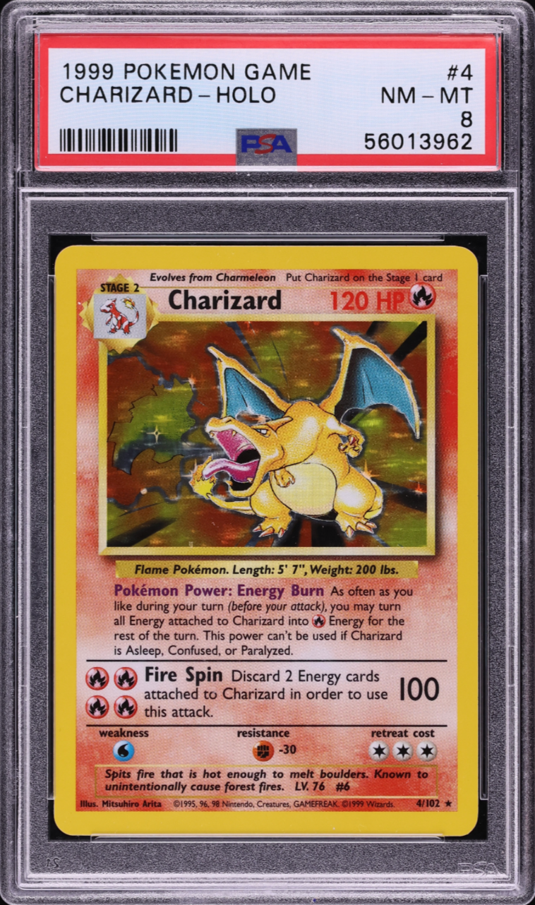 1999 Pokemon Base Set Holo Charizard #4 PSA 8 NM-MT