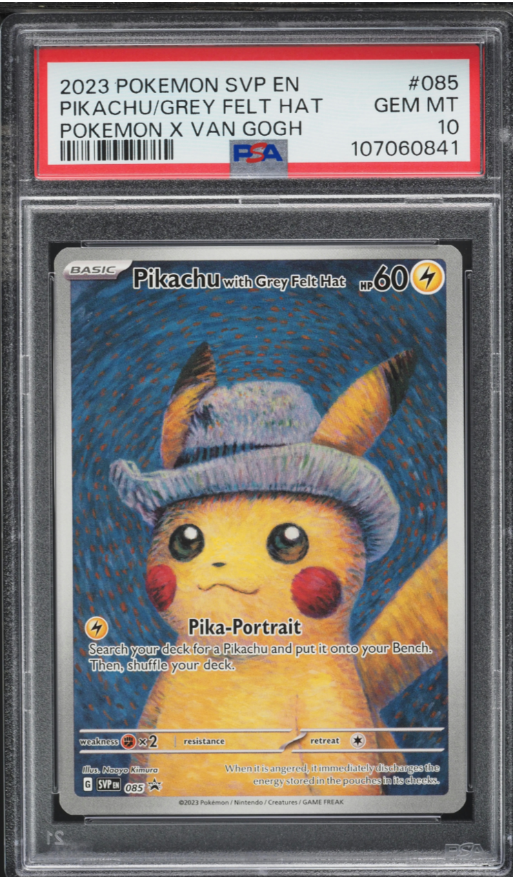 2023 Pokemon Scarlet & Violet Promo Van Gogh Pikachu With Grey Felt Hat #85 PSA 10 GEM MINT