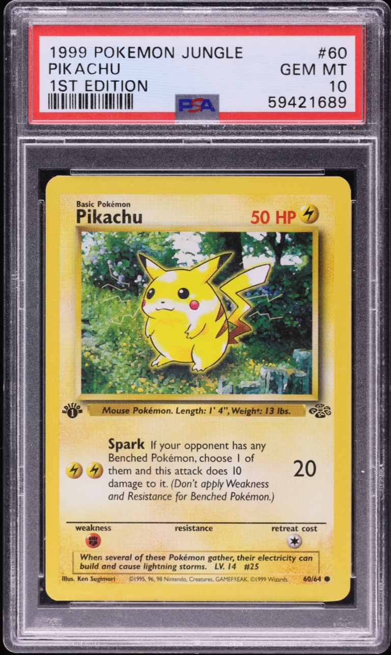 1999 Pokemon Jungle 1st Edition Pikachu #60 PSA 10 GEM MINT
